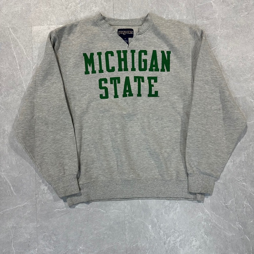 Jansport Michigan State Spartans Sweatshirt Mens Medium Gray Crewneck MSU NCAA